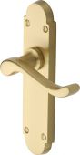 S610-SB Heritage Brass Door Handle Lever Latch Savoy Design Satin Brass Finish