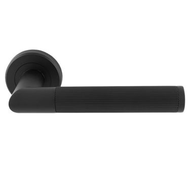Click Here To Enlarge This Photo Of SZM170MB - Carlisle Brass Serozzetta 'Trend' Lines Lever on Round Rose - Matt Black