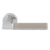 SZM270CPSN - Carlisle Brass Serozzetta 'Image' Lines Lever on Round Rose - Polished Chrome/Satin Nickel