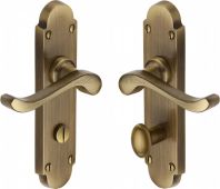 S620-AT Heritage Brass Door Handle For Bathroom Savoy Design Antique Brass Finish