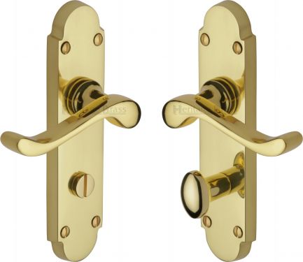 Click Here To Enlarge This Photo Of S620-PB Heritage Brass Door Handle For Bathroom Savoy Design Polished Brass Finish