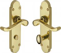 S620-PB Heritage Brass Door Handle For Bathroom Savoy Design Polished Brass Finish