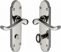 S620-PNF Heritage Brass Door Handle For Bathroom Savoy Design Polished Nickel Finish
