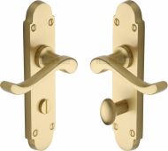 S620-SB Heritage Brass Door Handle For Bathroom Savoy Design Satin Brass Finish