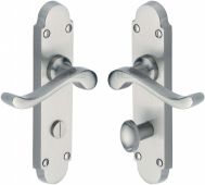S620-SC Heritage Brass Door Handle For Bathroom Savoy Design Satin Chrome Finish