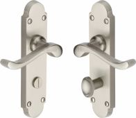 S620-SN Heritage Brass Door Handle For Bathroom Savoy Design Satin Nickel Finish