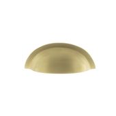 Atlantic - OEC1176SB Old English 'Winchester' Solid Brass Cabinet Cup Pull on Concealed Fix - Satin Brass