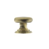 Atlantic - OEC1232AB Old English 'Lincoln' Solid Brass Victorian Cabinet Knob 32mm on Concealed Fix - Antique Brass