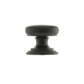 Atlantic - OEC1232MB Old English 'Lincoln' Solid Brass Victorian Cabinet Knob 32mm on Concealed Fix - Matt Black