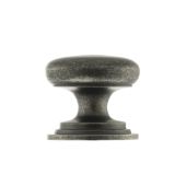 Atlantic - OEC1238DS Old English 'Lincoln' Solid Brass Victorian Cabinet Knob 38mm on Concealed Fix - Distressed Silver