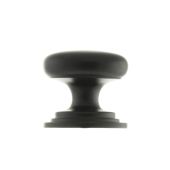 Atlantic - OEC1238MB Old English 'Lincoln' Solid Brass Victorian Cabinet Knob 38mm on Concealed Fix - Matt Black