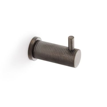 Click Here To Enlarge This Photo Of AW775DBZPVD - Alexander & Wilks Brunel Diamond Knurled Coat Hook Dark Bronze PVD