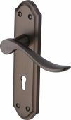 SAN1400-MB Heritage Brass Door Handle Lever Lock Sandown Design Matt Bronze Finish