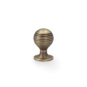 AW832-25-AB - Alexander & Wilks Caesar Cupboard Knob on Round Rose - Antique Brass - 25mm