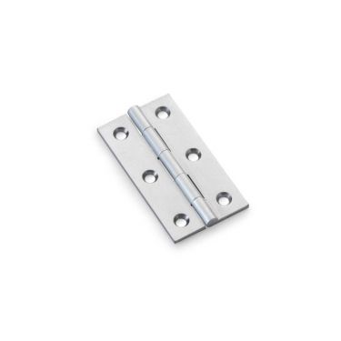 Click Here To Enlarge This Photo Of AW064-CH-SC - Alexander & Wilks Heavy Pattern Solid Brass Cabinet Butt Hinge - Satin Chrome - 2.5"