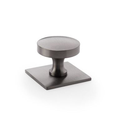 Click Here To Enlarge This Photo Of AW835-38-DBZPVD - Alexander & Wilks Bullion Cupboard Knob on Square Backplate - Dark Bronze PVD