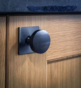 Click Here To Enlarge This Photo Of AW835-38-DBZPVD - Alexander & Wilks Bullion Cupboard Knob on Square Backplate - Dark Bronze PVD