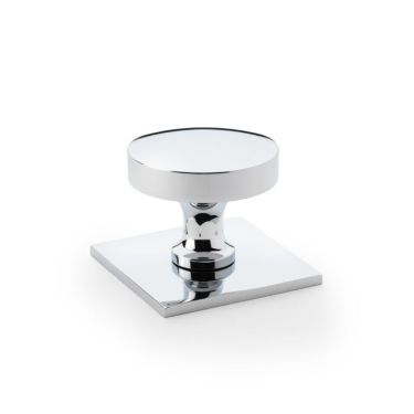 Click Here To Enlarge This Photo Of AW835-38-PC - Alexander & Wilks Bullion Cupboard Knob on Square Backplate - Polished Chrome