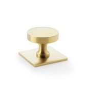 AW835-38-SBPVD - Alexander & Wilks Bullion Cupboard Knob on Square Backplate - Satin Brass PVD