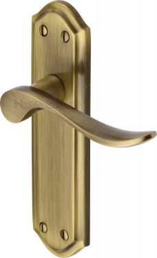 Click Here To Enlarge This Photo Of SAN1410-AT Heritage Brass Door Handle Lever Latch Sandown Design Antique Brass Finish