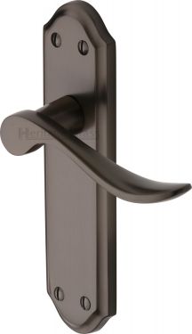 Click Here To Enlarge This Photo Of SAN1410-MB Heritage Brass Door Handle Lever Latch Sandown Design Matt Bronze Finish