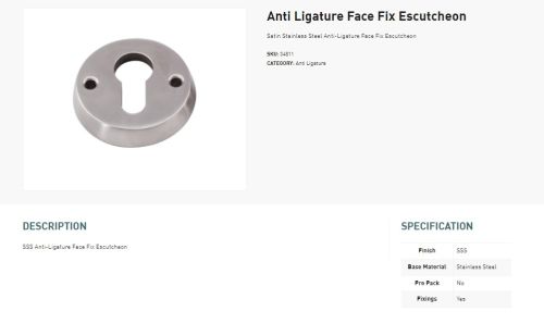 Click Here To Enlarge This Photo Of Eclipse Specialist Anti-Ligature A5 Auto Locking Door Set for Medical & Safe Rooms