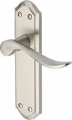 SAN1410-SN Heritage Brass Door Handle Lever Latch Sandown Design Satin Nickel Finish