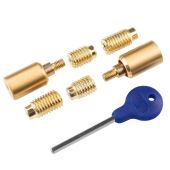 WF18SB - Carlisle Brass Sash Window Stop (2 x Stops 4 x Ferrules 1 x Key) 25 x 16mm Satin Brass