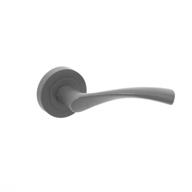 Click Here To Enlarge This Photo Of SB1301GG - Spira Brass Mercury Lever Handle on Round Rose - Gun Metal Grey
