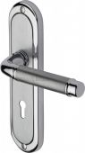SAT1000-AP Heritage Brass Door Handle Lever Lock Saturn Design Apollo Finish