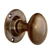 SB2109AT - Spira Brass Oval Mortice Door Knobs - Antique Brass