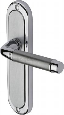 Click Here To Enlarge This Photo Of SAT1010-AP Heritage Brass Door Handle Lever Latch Saturn Design Apollo Finish