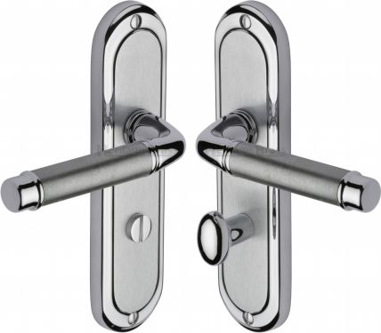 Click Here To Enlarge This Photo Of SAT1030-AP Heritage Brass Door Handle For Bathroom Saturn Design Apollo Finish