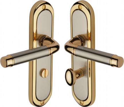 Click Here To Enlarge This Photo Of SAT1030-JP Heritage Brass Door Handle For Bathroom Saturn Design Jupiter Finish