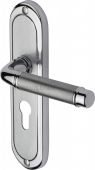 SAT1048-AP Heritage Brass Door Handle For Euro Profile Plate Saturn Design Apollo Finish