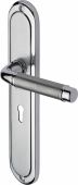 SAT2000-AP Heritage Brass Door Handle Lever Lock Saturn Long Design Apollo Finish