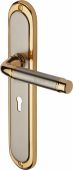 SAT2000-JP Heritage Brass Door Handle Lever Lock Saturn Long Design Jupiter Finish