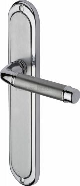 Click Here To Enlarge This Photo Of SAT2010-AP Heritage Brass Door Handle Lever Latch Saturn Long Design Apollo Finish