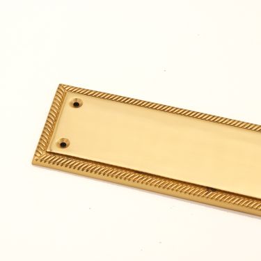 Click Here To Enlarge This Photo Of SB2213PB - Spira Brass Georgian Finger Plate 285mm - Polished Brass