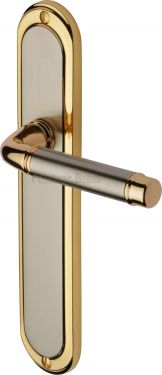 Click Here To Enlarge This Photo Of SAT2010-JP Heritage Brass Door Handle Lever Latch Saturn Long Design Jupiter Finish