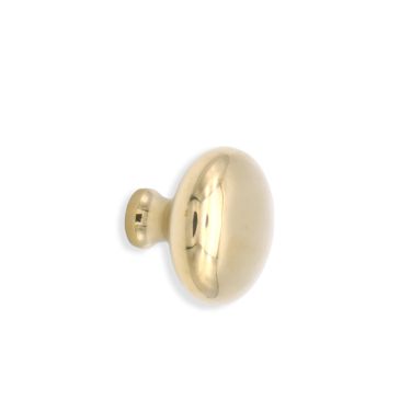 Click Here To Enlarge This Photo Of SB2330PBUL - Spira Brass Mushroom 32mm Cupboard Knob - Polished Brass Unlacquered