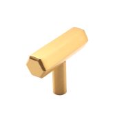 SB2313SB - Spira Brass Hexagonal T Bar Cupboard Pull 50mm - Satin Brass