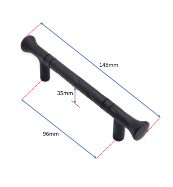 Click Here To Enlarge This Photo Of FC212 - Spira Brass Dona Pull Handle Small 96mm c/c - Black Iron