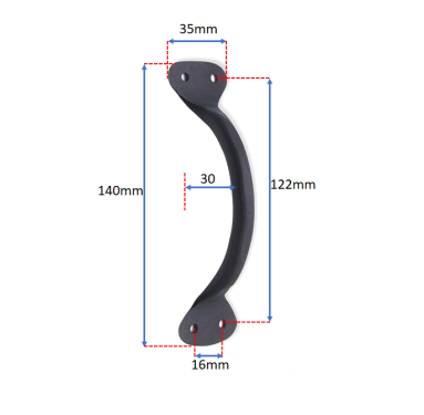 Click Here To Enlarge This Photo Of FC229 - Spira Brass Hammered Pull Handle Medium 150mm - Black Iron