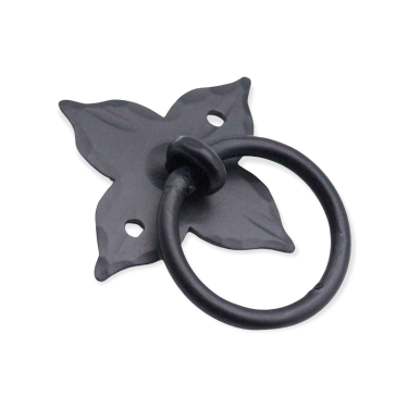 Click Here To Enlarge This Photo Of FC251 - Spira Brass Floret Ring Drop Pull - Black Iron