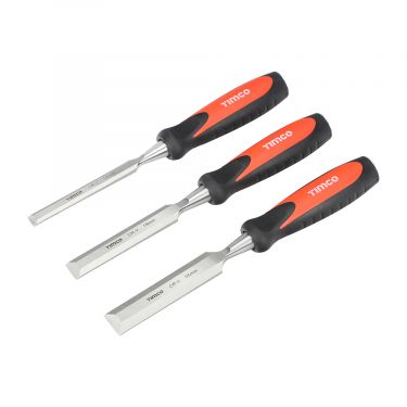 Click Here To Enlarge This Photo Of TIMCO 468248 - 3pc Bevel Edge Wood Chisel Set