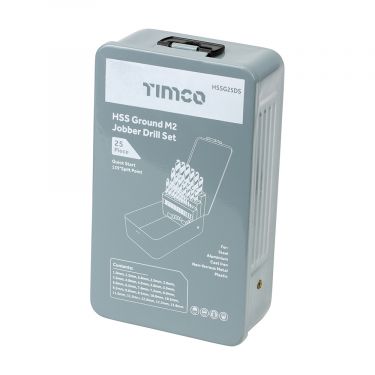 Click Here To Enlarge This Photo Of TIMCO HSSG25DS - 25pc HSS Ground Jobber Drill Bit Set