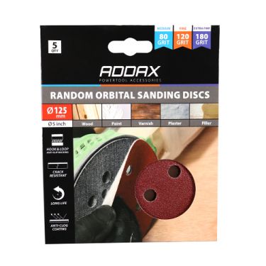 Click Here To Enlarge This Photo Of TIMCO 231992 - Assorted Grit 125mm Random Orbital Sanding Discs (5pcs)