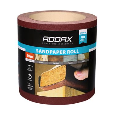 Click Here To Enlarge This Photo Of TIMCO 231210 - Red Sandpaper Roll 115mm x 10m (Medium P80-P100 Grit)