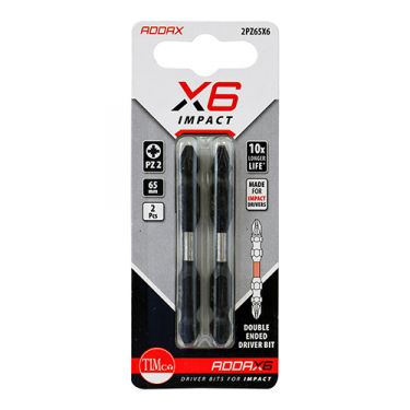 Click Here To Enlarge This Photo Of TIMCO 2PZ65X6 - X6 Double Ended Pozi Bits No.2 x 65mm (2pcs)